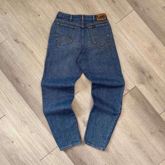 Vintage 80's Lee Rider Straight Leg Union Made Men's Blue Denim Jeans - 32x33 - Picture 1 of 6